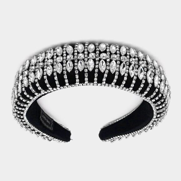 Headband Marquise Stone Cluster Elegant Padded - Picture 4 of 6